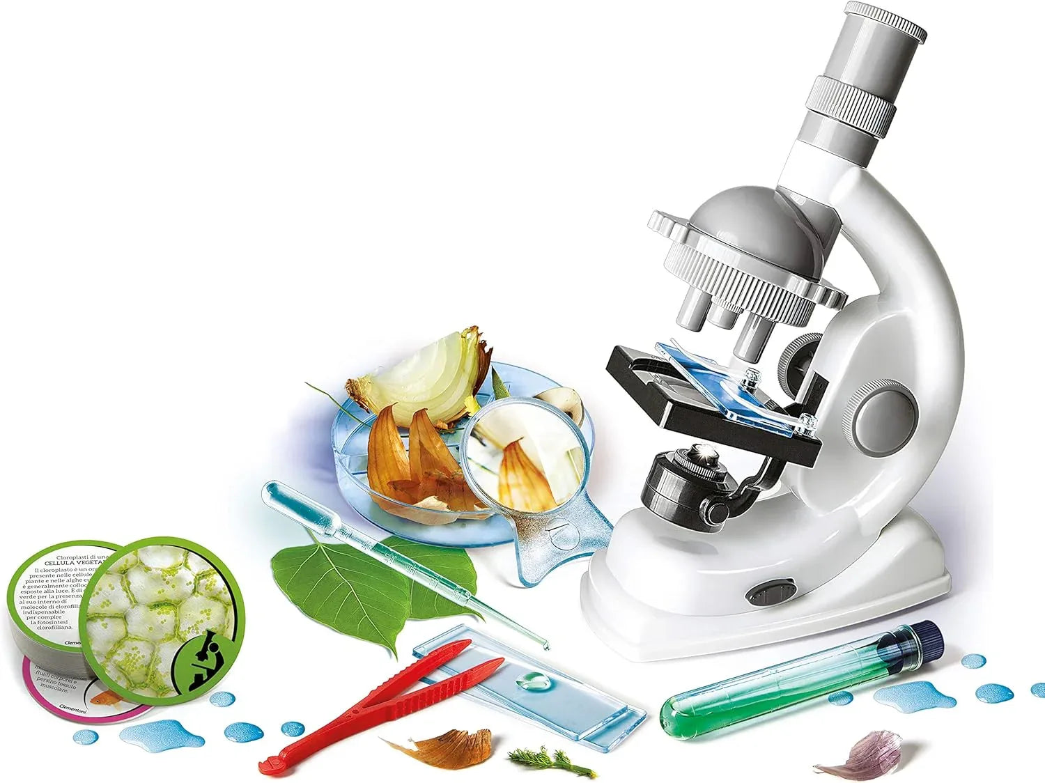Clementoni Kids Science Microscope Kit – 50 Experiments, 600× Magnification - Gomix Brands Outlet